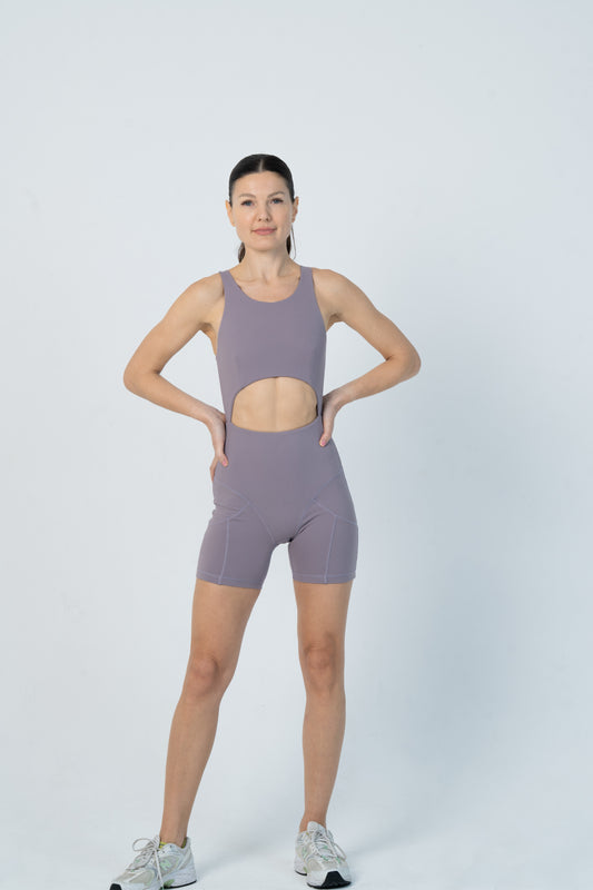 Short Jumpsuit in Light Purple