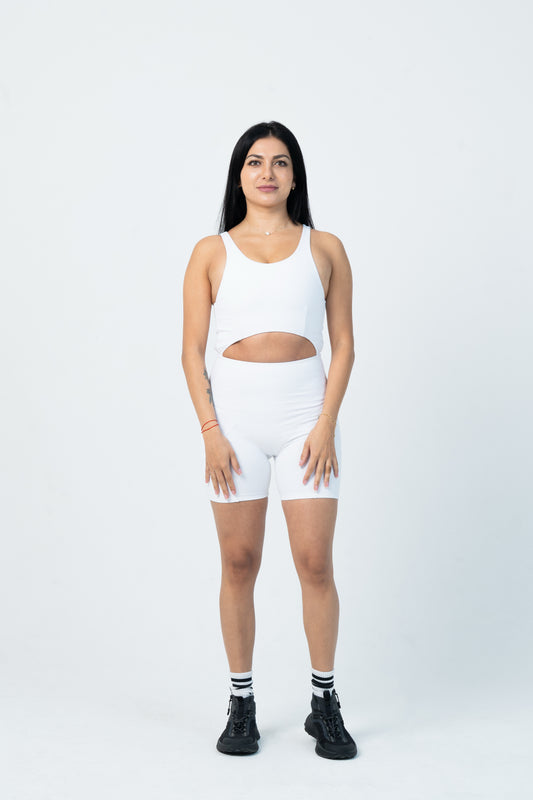 Short Jumpsuit in White