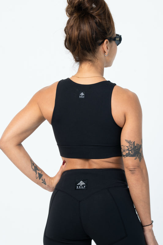 Athletic chic cut-out Activewear Top