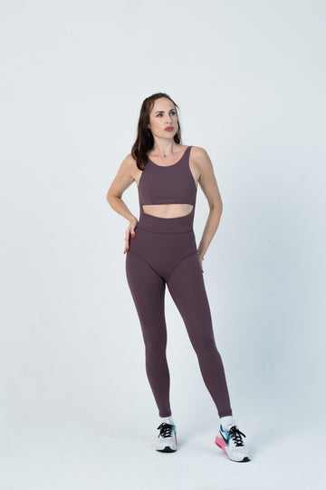 Deep Purple Long jumpsuit with U back
