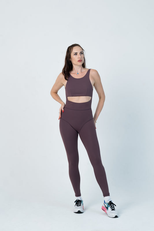 Deep Purple Long jumpsuit with U back