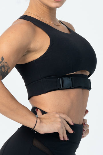 Athletic chic cut-out Activewear Top