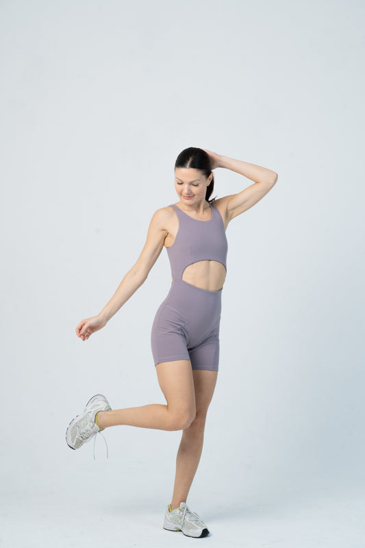 Short Jumpsuit in Light Purple