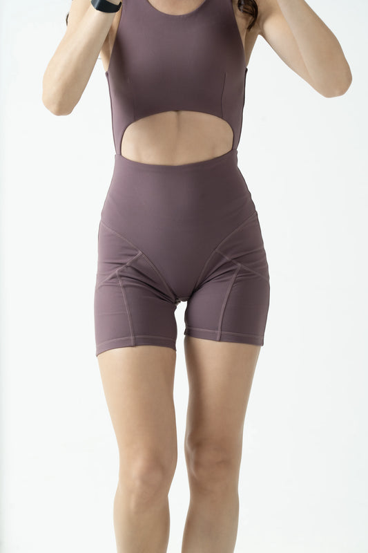 Short Jumpsuit in Dark purple