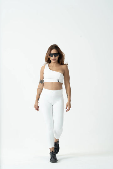 Asymmetric Sports Wear Set White