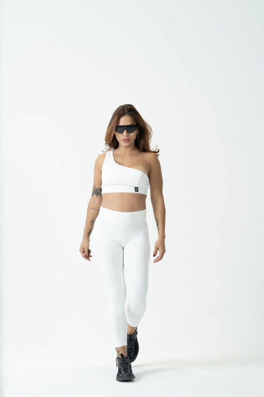 Asymmetric Sports Wear Set White